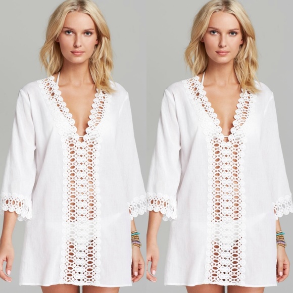Flint & Moss Other - - Flint & Moss Adorable White Crochet Tunic Cover Up